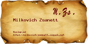 Milkovich Zsanett névjegykártya
