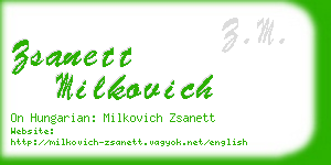 zsanett milkovich business card
